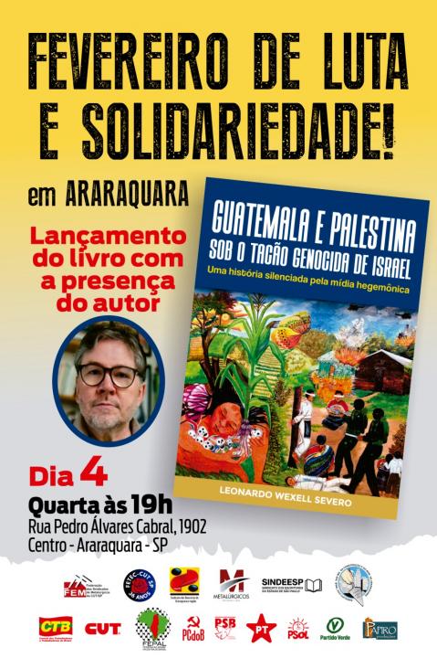 Foto 1 de 1 — Sindicato dos Bancários lança livro pró-Palestina em Araraquara